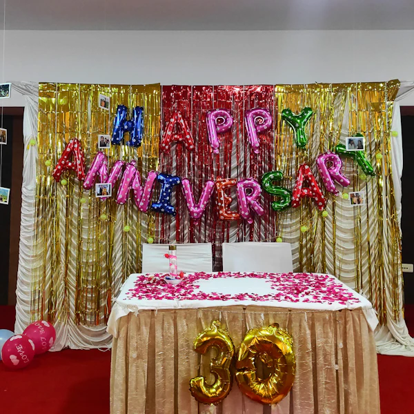 Golden Anniversary Balloon Decor