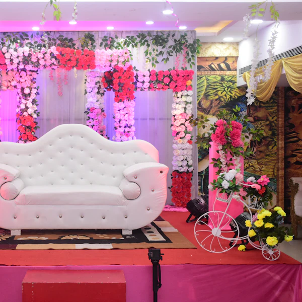 Pink Drape Reception Stage