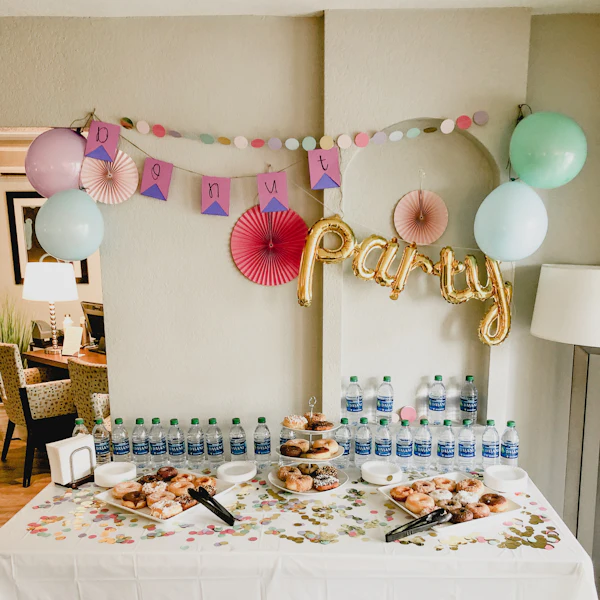 Party Table & Banner Setup